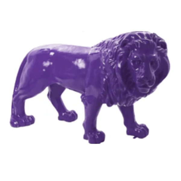 Resine Sculpture Lion 35cm Violet DRAKON - S&C