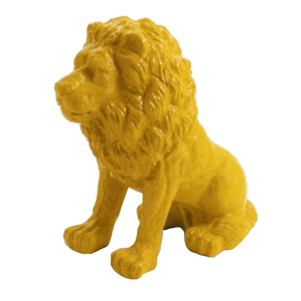 Resine Sculpture Lion 65cm Jaune MARNI - S&C