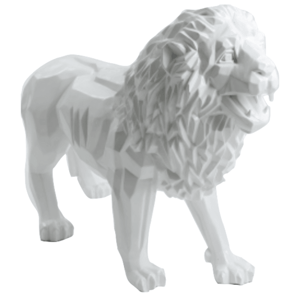 Resine Sculpture Lion 100cm Blanc MATIS - S&C