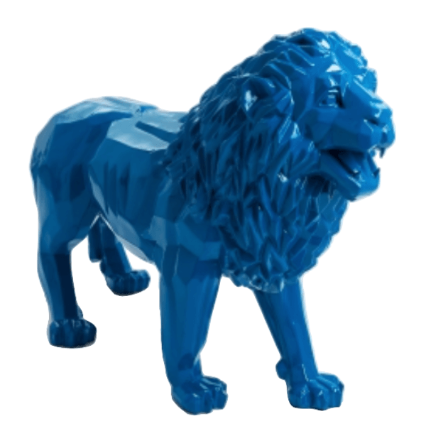 Resine Sculpture Lion 100cm Bleu JARON - S&C