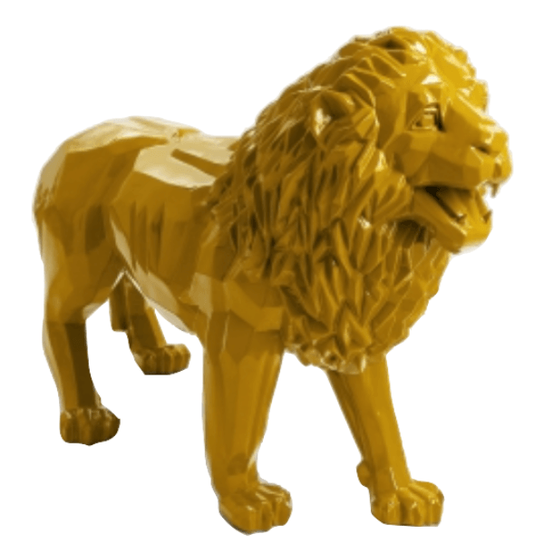 Resine Sculpture Lion 100cm Jaune ZILAN - S&C