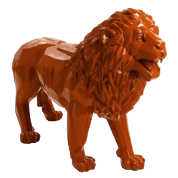 Resine Sculpture Lion 100CM Orange ELDORAN - S&C