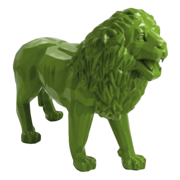 Resine Sculpture Lion 100CM Vert Pomme ELDAN - S&C