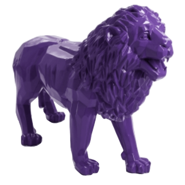 Resine Sculpture Lion 100CM Violet JORVAN - S&C