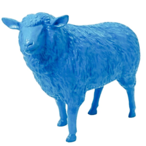 Resine Sculpture Mouton 110CM Bleu Ciel LORAN - S&C