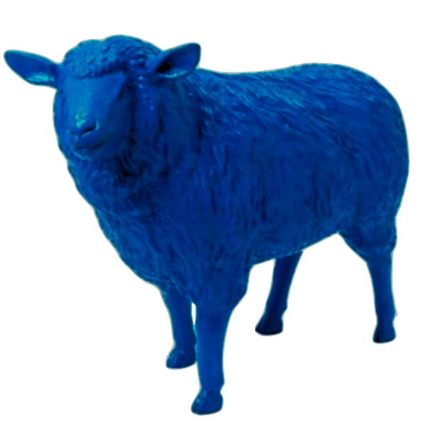 Resine Sculpture Mouton 110CM Bleu Nuit JORVAN - S&C