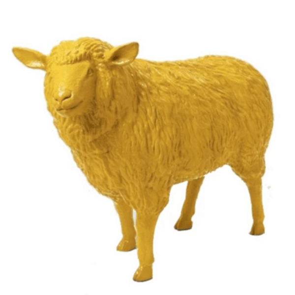Resine Sculpture Mouton 110cm Jaune JORVAN - S&C