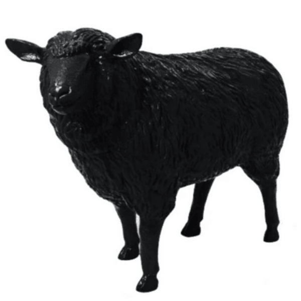 Resine Sculpture Mouton 110 CM Noir LUCAS - S&C