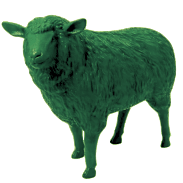 Resine Sculpture Mouton 110CM Vert LIOGEN - S&C