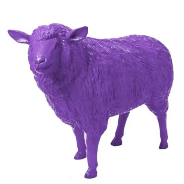 Resine Sculpture Mouton 110CM Violet ELDAN - S&C