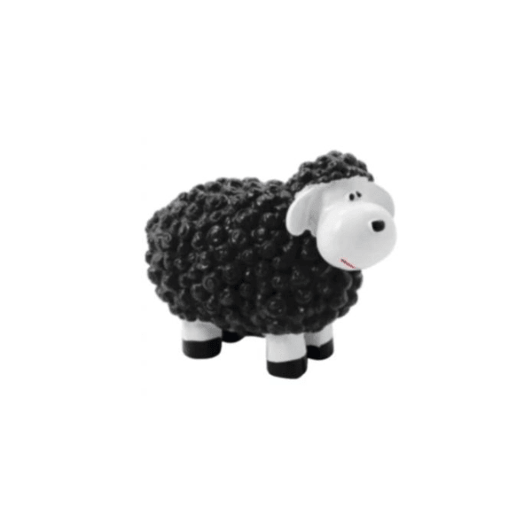 Resine Sculpture Mouton 60cm Noir et Or LIVIO - S&C