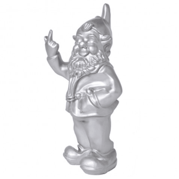 Resine Sculpture Nain 33 CM Argent MAELIS - S&C