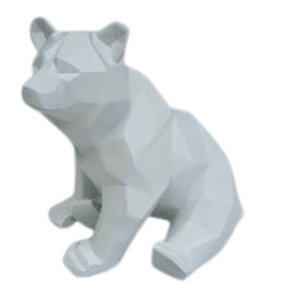 Resine Sculpture Ours 30CM Blanc MATTHIS - S&C