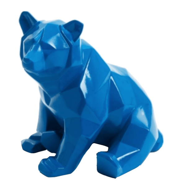 Resine Sculpture Ours 30CM Bleu AELIANE - S&C