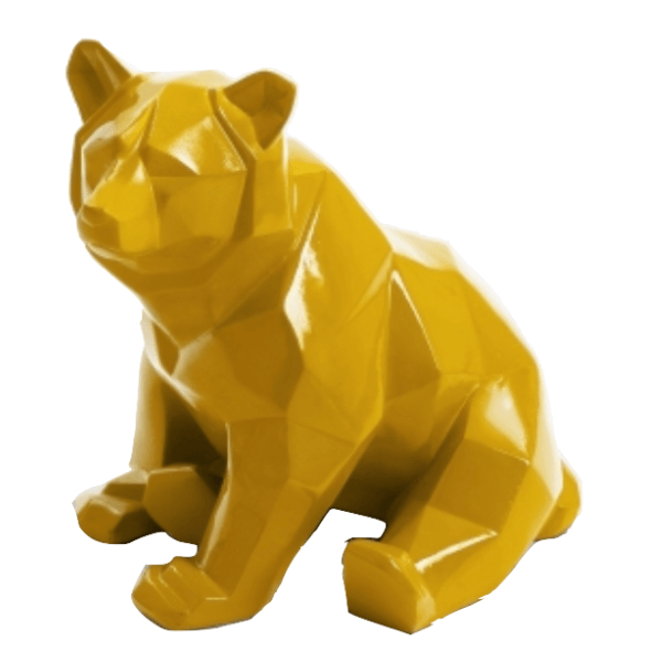 Resine Sculpture Ours 30CM Jaune LUCIANE - S&C