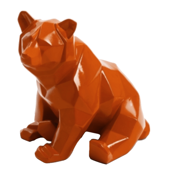 Resine Sculpture Ours 30CM Orange THALIS - S&C