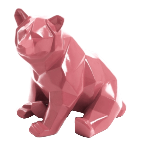 Resine Sculpture Ours 30CM Rose Clair JARL - S&C