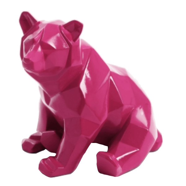Resine Sculpture Ours 30CM Rose Fushia ELDAN - S&C