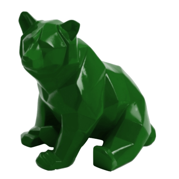 Resine Sculpture Ours 30cm Vert ELDAN - S&C