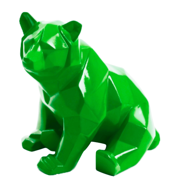 Resine Sculpture Ours 30CM Vert Pomme LUCAS - S&C