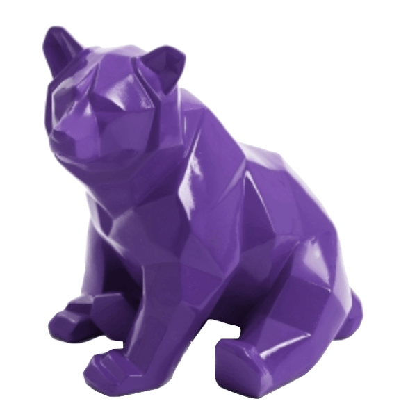 Resine Sculpture Ours 30CM Violet GEFEL - S&C