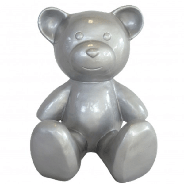 Resine Sculpture Ours 35 CM Argenté GILMAR - S&C
