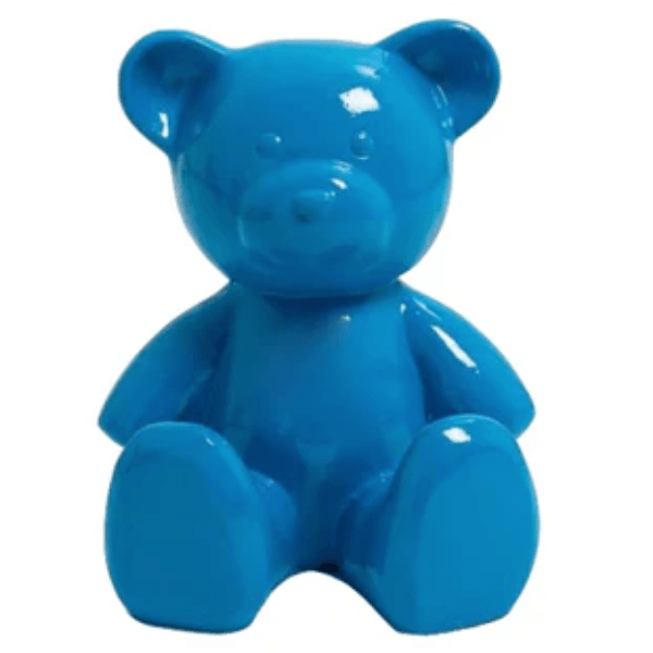 Resine Sculpture Ours 35CM Bleu Ciel LORNE - S&C