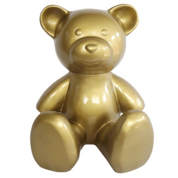 Resine Sculpture Ours 35cm Doré KELI - S&C