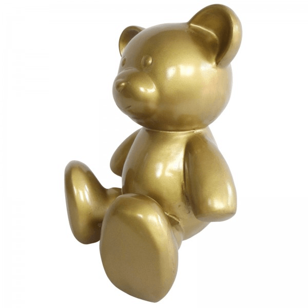 Resine Sculpture Ours 35cm Doré KELI - S&C