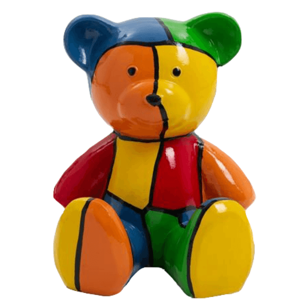 Resine Sculpture Ours 35CM Noir Et Or OLYMPE - S&C