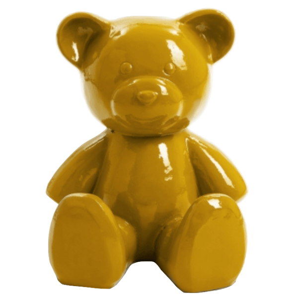 Resine Sculpture Ours 35cm Jaune ZENOBIA - S&C