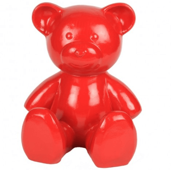 Resine Sculpture Ours 35CM Rouge ALOIS - S&C