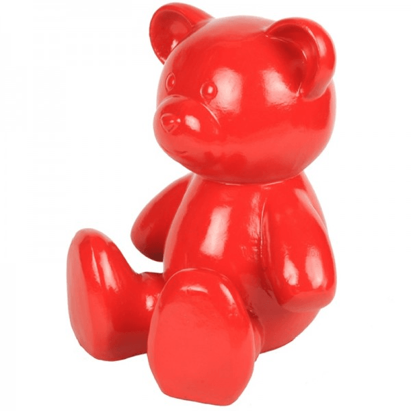 Resine Sculpture Ours 35CM Rouge ALOIS - S&C
