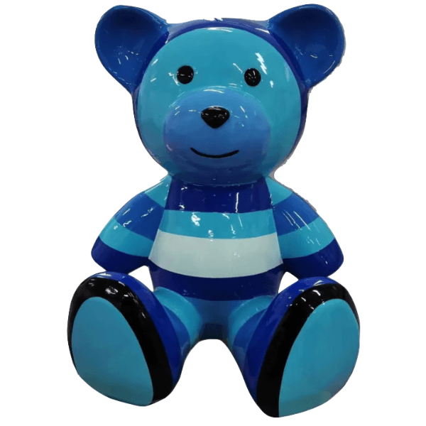 Resine Sculpture Ours 35CM Bleu TAGADOU - S&C