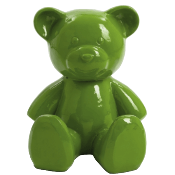 Resine Sculpture Ours 35CM Vert Pomme QUINCE - S&C