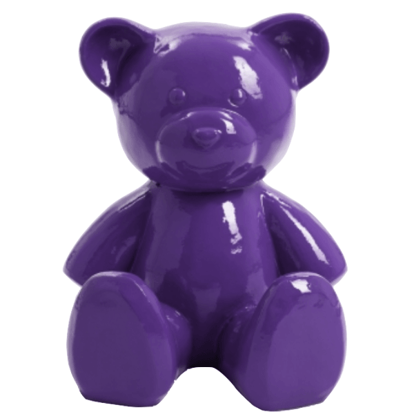 Resine Sculpture Ours 35CM Violet DORIAN - S&C