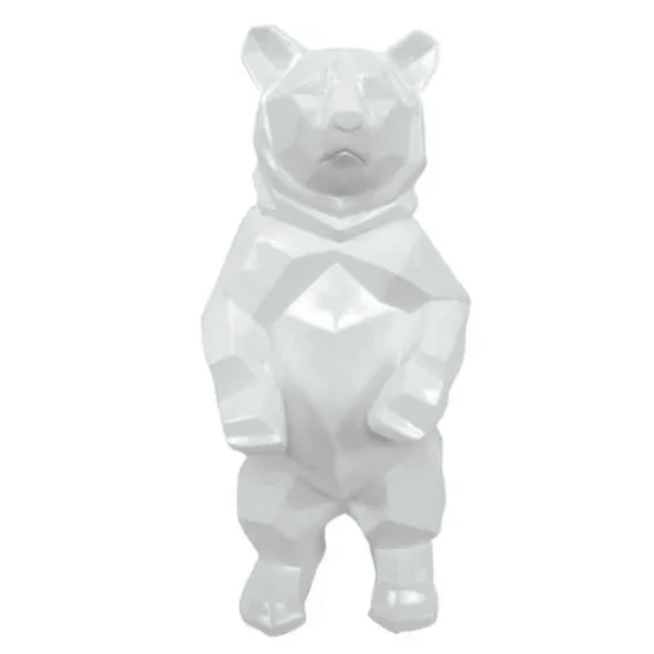 Resine Sculpture Ours 40cm Blanc MATIS - S&C