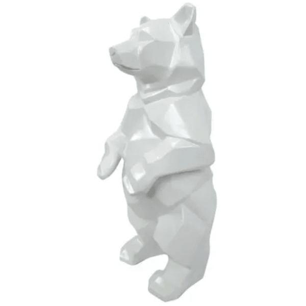 Resine Sculpture Ours 40cm Blanc MATIS - S&C