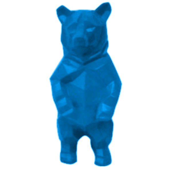 Resine Sculpture Ours 40cm Bleu DAREK - S&C