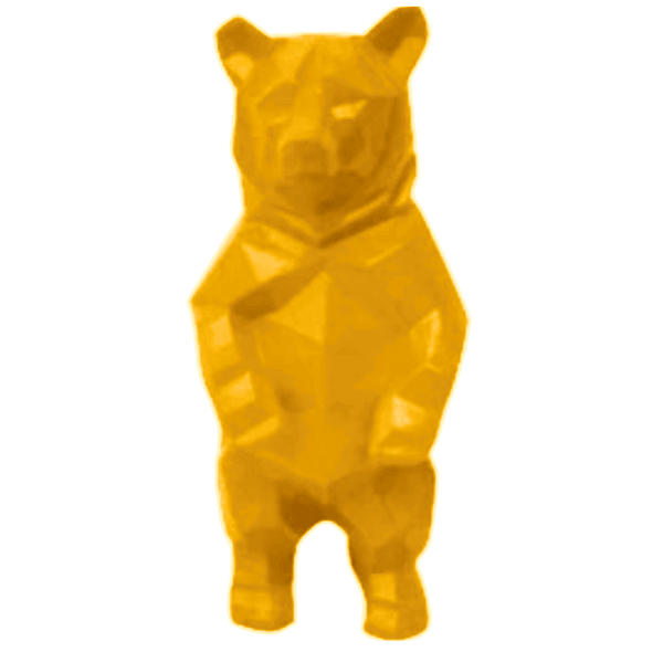 Resine Sculpture Ours 40CM Jaune MARDEN - S&C