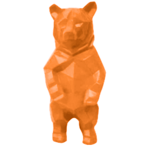 Resine Sculpture Ours 40cm Orange ADELIE - S&C