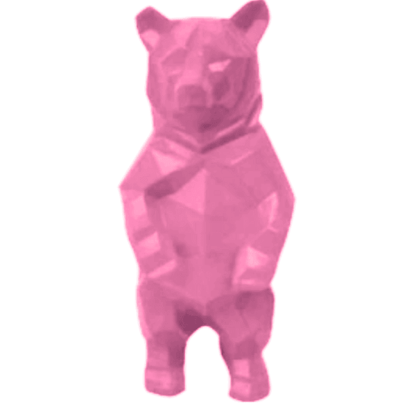 Resine Sculpture Ours 40CM Rose Clair AELIS - S&C