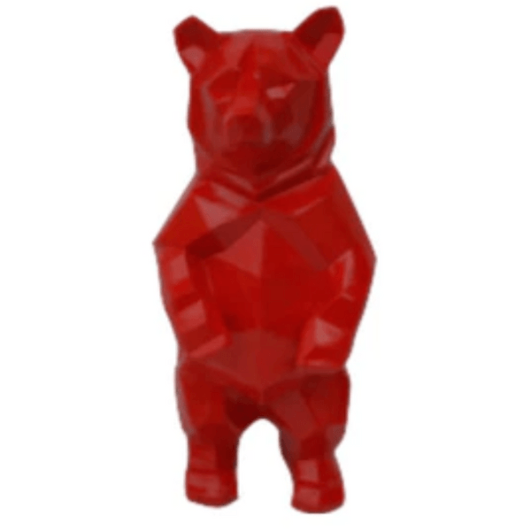 Resine Sculpture Ours 40CM Rouge JOVEN - S&C