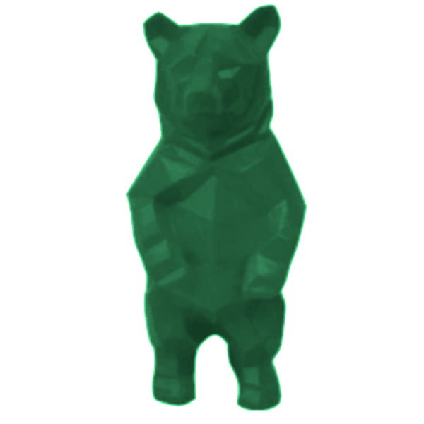 Resine Sculpture Ours 40CM Vert LONAL - S&C