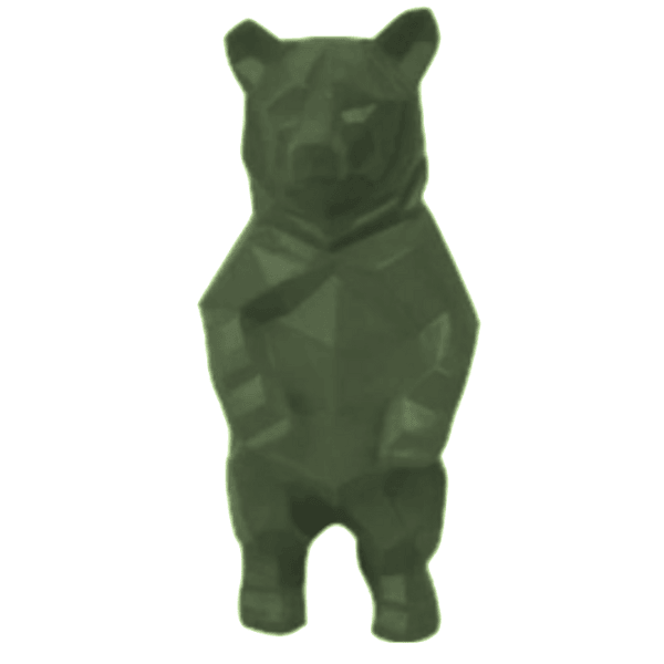 Resine Sculpture Ours 40CM Vert Kaki TILDE - S&C
