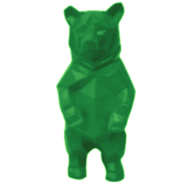 Resine Sculpture Ours 40CM Vert Pomme ZINDEL - S&C