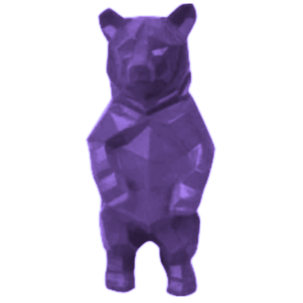 Resine Sculpture Ours 40CM Violet LYNTH - S&C