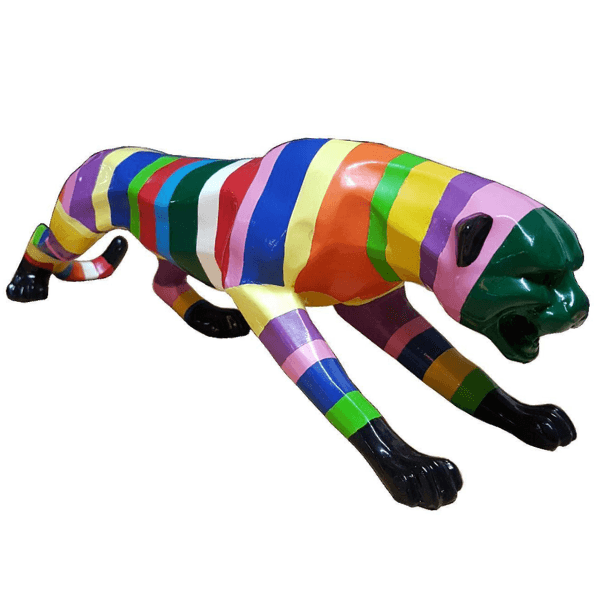 Resine Sculpture Panthère 110CM Noir Et Or LUCAN - S&C