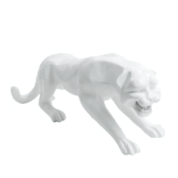 Resine Sculpture Panthère 110CM Blanc MATIS - S&C