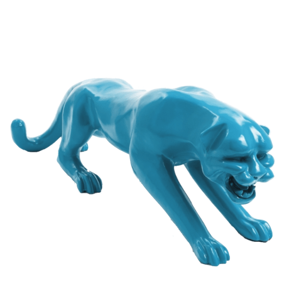 Resine Sculpture Panthere 110CM Bleu Ciel ZENITH - S&C